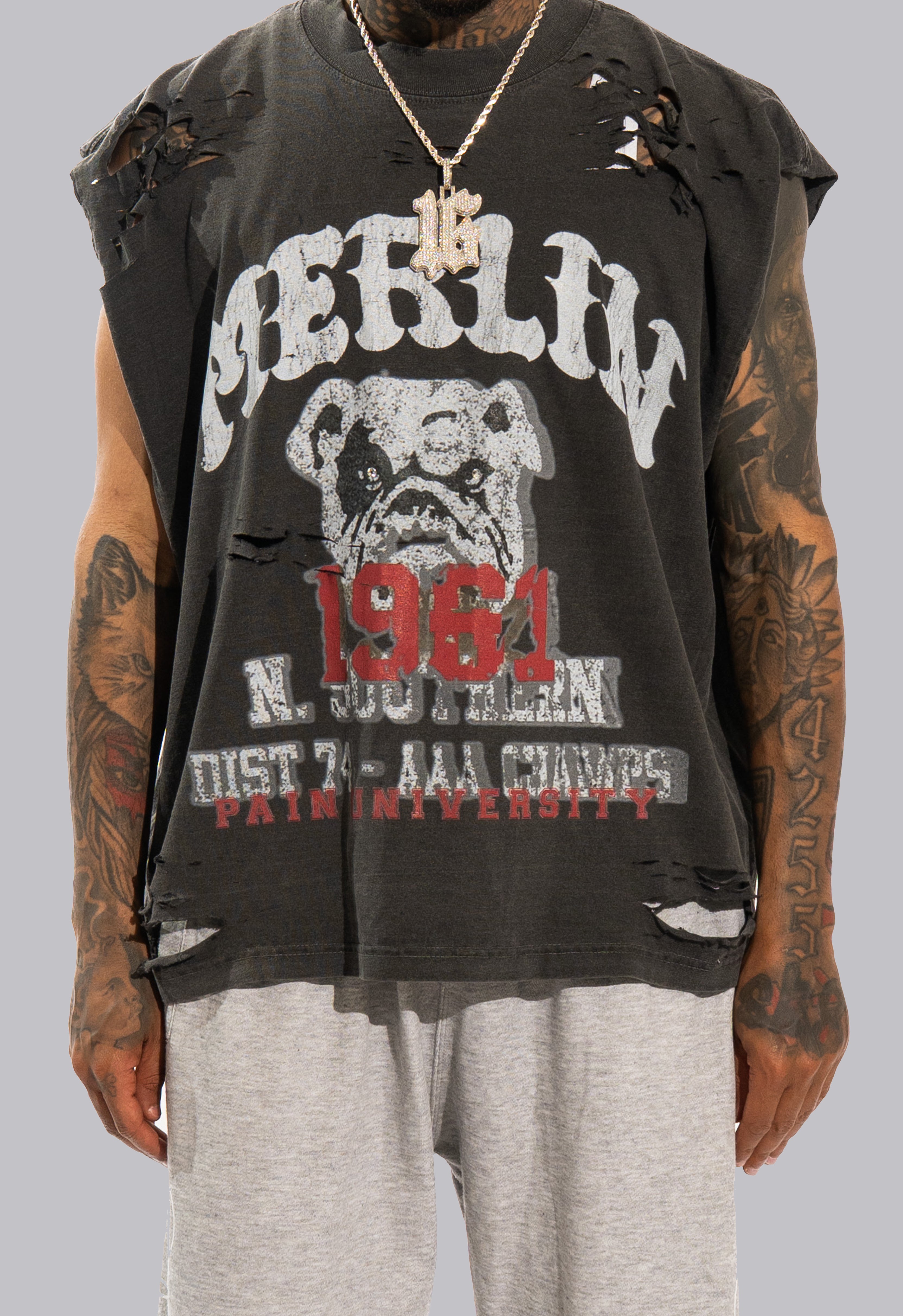 Bulldog Champ Tee Black Washed