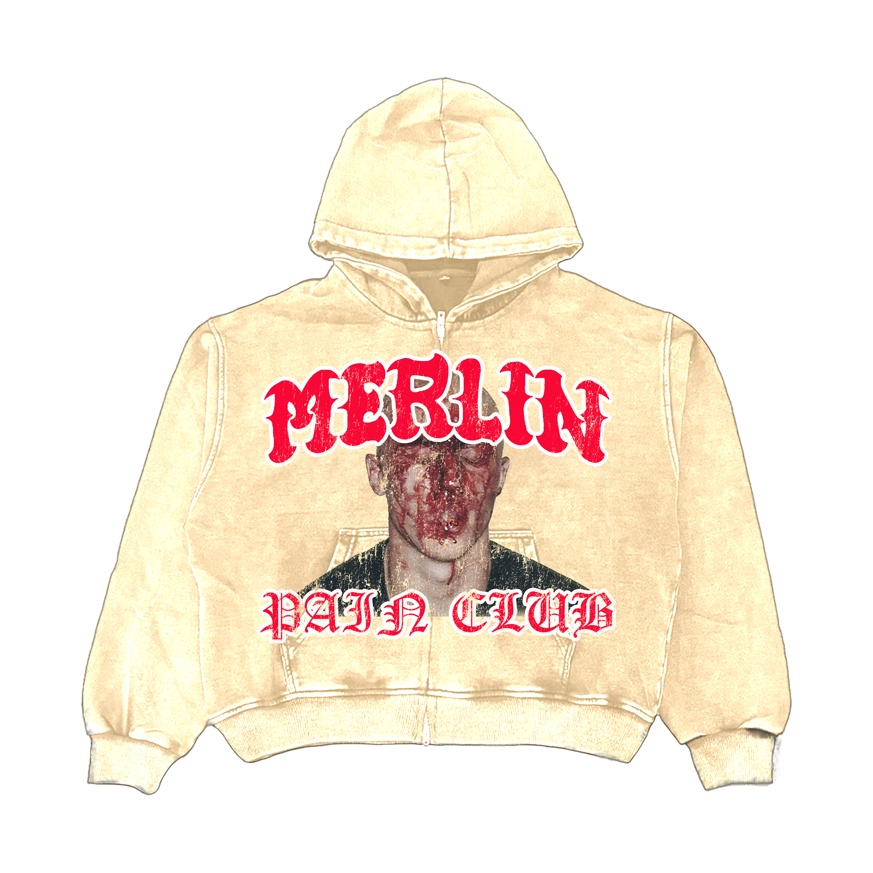 Merlin Pain Club Hoodie Cream