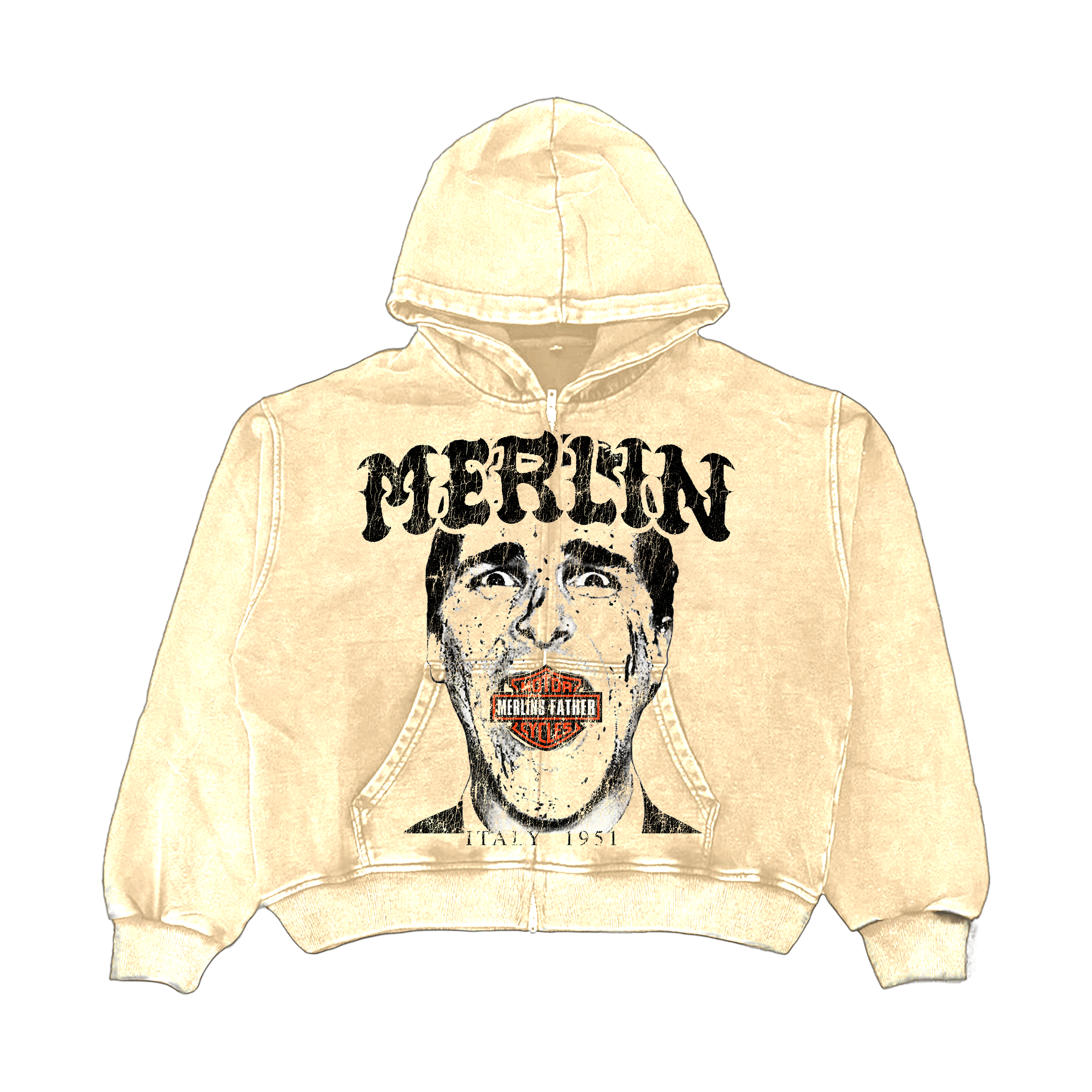 Merlin MOTO Mouth Hoodie Cream